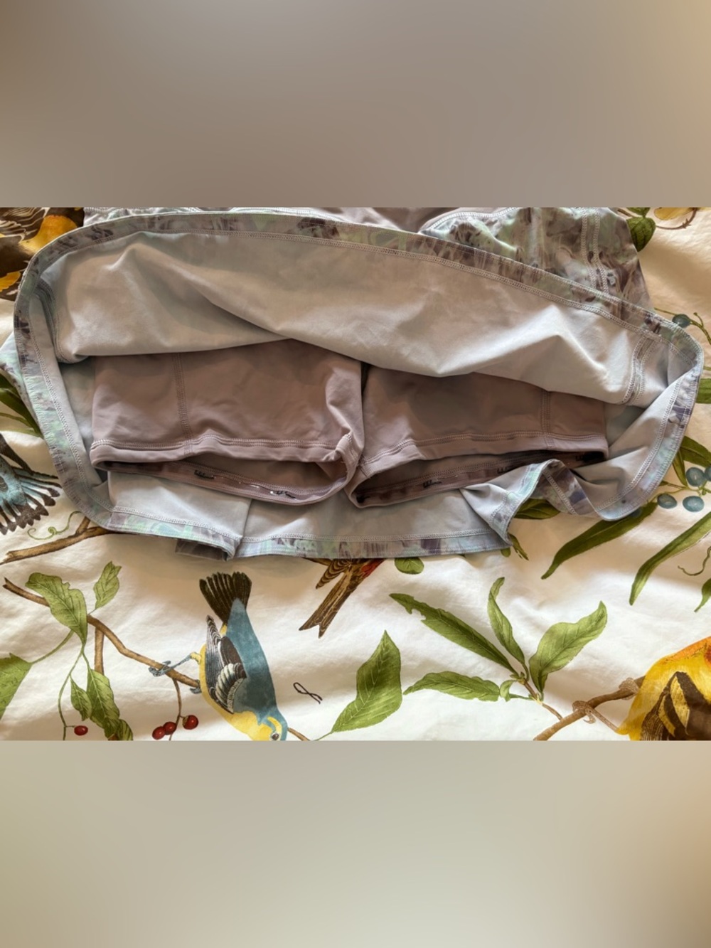 lululemon athletica Gray Mini Skirt with Mint and Lavender Print - Picture 3 of 4